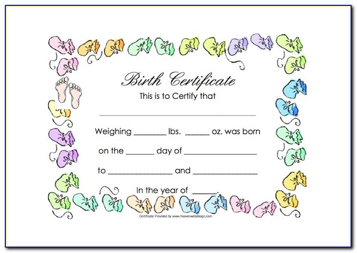 Baby Doll Birth Certificate Template | Vincegray2014 regarding Best Baby Doll Birth Certificate Template