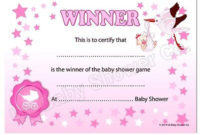 Baby Shower Games Prize – Winners Certificate (Pink) Party Girl, 10  Guests,Stars 5060462100309 | Ebay with Best Baby Shower Winner Certificates