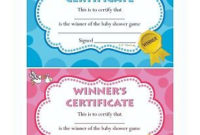 Baby Shower Winners Certificate – Blue Pink Boy Girl Unisex – 10/20 Pack –  Prize | Ebay with Best Baby Shower Winner Certificates