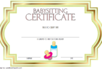 Babysitting Certificate Template Free 5 | Certificate intended for New Babysitting Certificate Template 8 Ideas