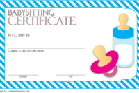 Babysitting Certificate Template Free 6 | Certificate for Quality Babysitting Certificate Template