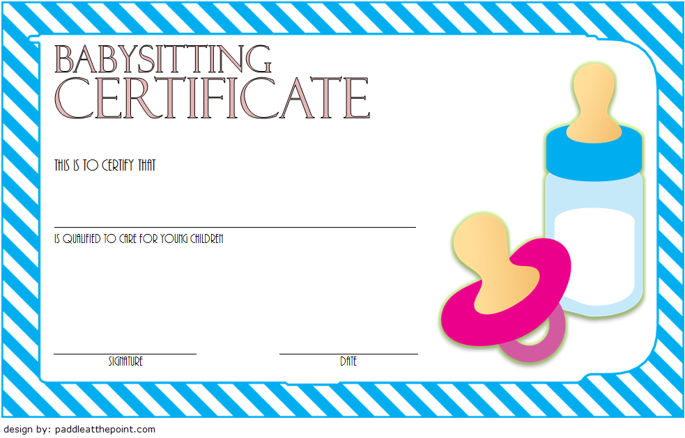 Babysitting Certificate Template Free 6 | Certificate for Quality Babysitting Certificate Template