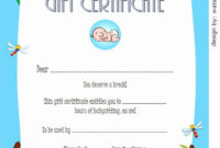 Babysitting Certificate Template Free Unique Babysitting for Best 7 Babysitting Gift Certificate Template Ideas