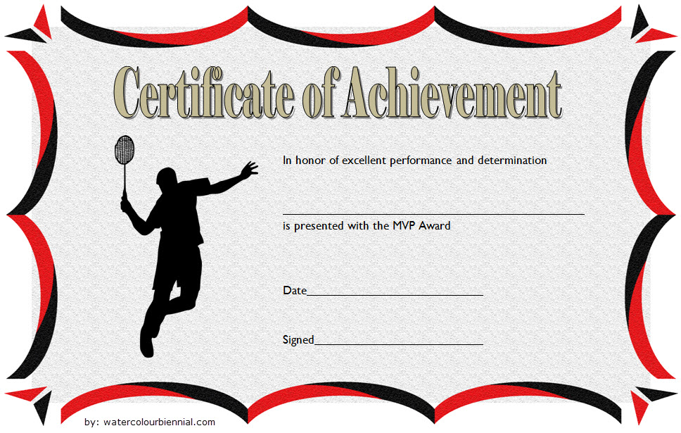 Badminton Achievement Certificate Free Printable 3 regarding New Badminton Achievement Certificates