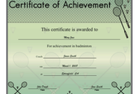 Badminton Achievement Printable Certificate | Badminton for Badminton Achievement Certificates