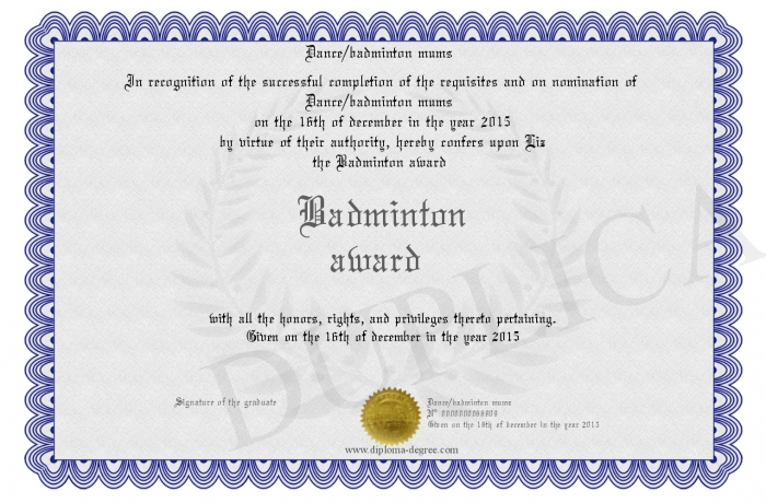 Badminton-Award pertaining to New Badminton Achievement Certificates