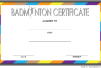 Badminton Certificate Template Free 4 In 2020 | Certificate inside Fresh Badminton Certificate Template Free 12 Awards