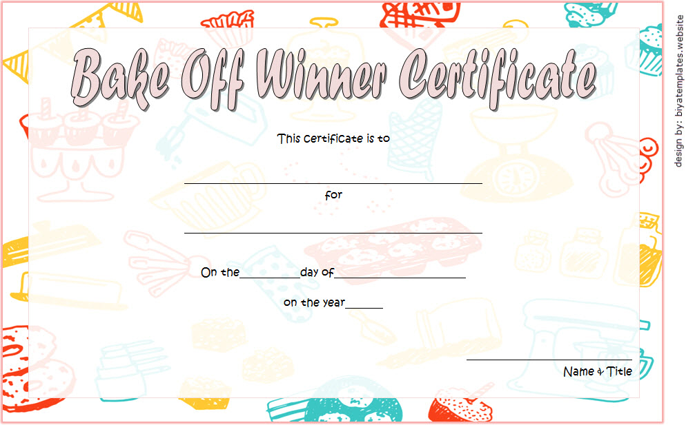 Bake Off Winner Certificate Template Free 1 | Bake Off with Best Bake Off Certificate Templates