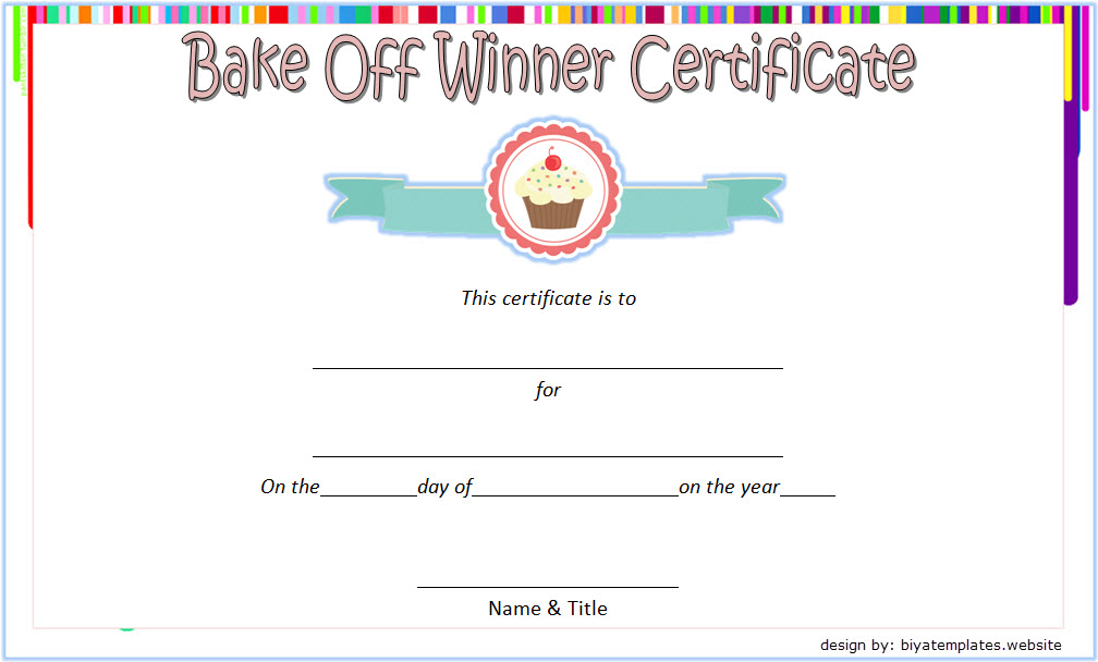 Bake Off Winner Certificate Template Free 2 | Certificate pertaining to Unique Certificate For Baking 7 Extraordinary Concepts