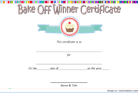 Bake Off Winner Certificate Template Free 2 | Certificate within Best Certificate Of Cooking 7 Template Choices Free