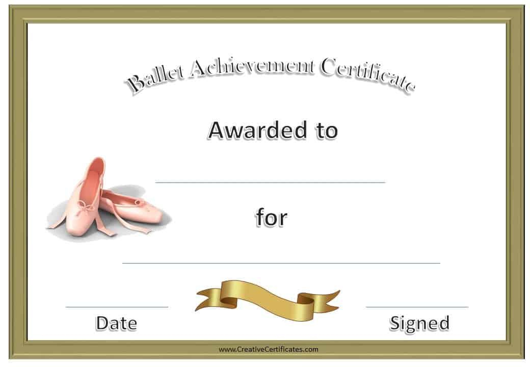 Ballet Certificates | Free Printable Certificate Templates with regard to New Ballet Certificate Template