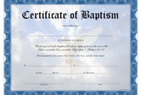 Baptism Certificate – Free Printable – Allfreeprintable with Christian Baptism Certificate Template