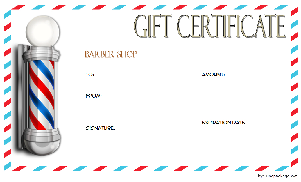 Barber Gift Voucher Template Free 1 | Barber Gifts, Voucher for Barber Shop Certificate Free Printable 2020 Designs