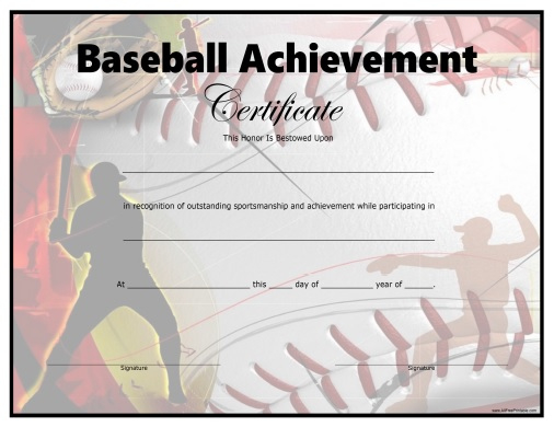 Baseball Certificate - Free Printable - Allfreeprintable pertaining to Baseball Achievement Certificate Templates