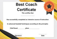 Baseball Coach Certificate Template Archives – Template Sumo in Best Best Coach Certificate Template