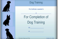 Basic Dog Training Certificate Template {Ppt – Pdf} Formats throughout Dog Obedience Certificate Templates