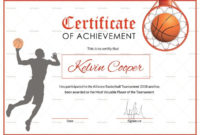 Basketball Award Achievement Certificate Template For regarding Fresh Basketball Achievement Certificate Templates