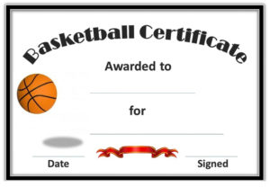 Basketball Award Certificate To Print | Basketball Awards in New Download 7 Basketball Participation Certificate Editable Templates