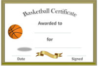 Basketball Award Certificate To Print | Basketball Awards intended for Fresh Basketball Achievement Certificate Templates