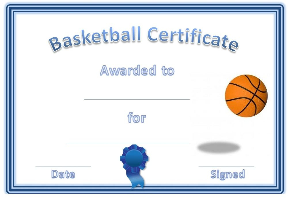 Basketball Award Certificate To Print | Free Basketball inside Best 7 Basketball Achievement Certificate Editable Templates