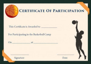 Basketball Camp Participation Certificates #Basketballcamps for Fresh Basketball Camp Certificate Template