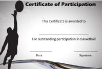 Basketball Certificate Of Participation | Basketball Games in Basketball Gift Certificate Template