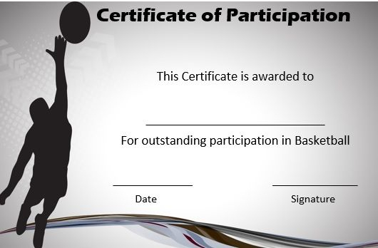 Basketball Certificate Of Participation | Basketball Games intended for Running Certificate Templates 10 Fun Sports Designs