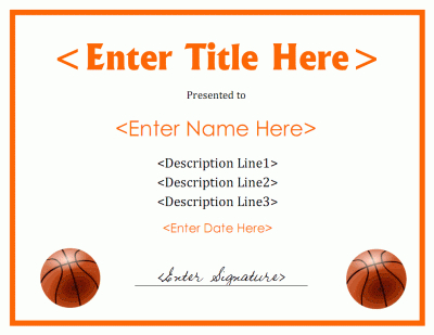 Basketball Certificate Template | Basketball Awards with regard to Basketball Gift Certificate Template