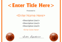 Basketball Certificate Template in Best Basketball Certificate Templates