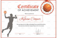 Basketball Certificate Template Unique Athletic Certificate within New Basketball Certificate Template