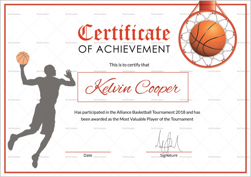 Basketball Certificate Template Unique Athletic Certificate within New Basketball Certificate Template