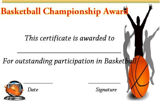 Basketball Championship Certificate | Basketball for Unique Basketball Tournament Certificate Template Free