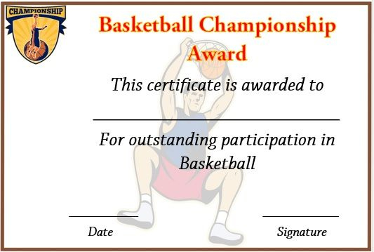 Basketball Championship Certificate Template | Certificate for Certificate Of Championship