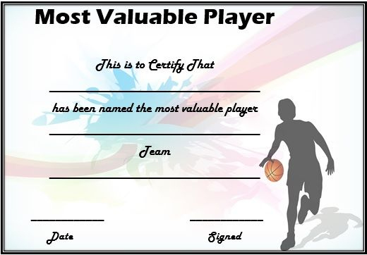 Basketball Mvp Certificate Template | Certificate Templates throughout Unique Download 10 Basketball Mvp Certificate Editable Templates