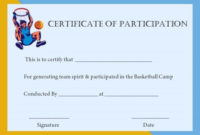 Basketball Participation Certificate: 10+ Free Downloadable in Basketball Camp Certificate Template