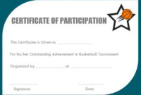 Basketball Participation Certificate: 10+ Free Downloadable regarding Basketball Camp Certificate Template