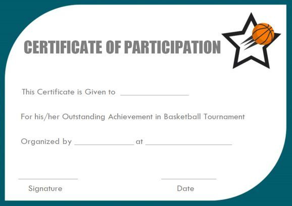 Basketball Participation Certificate: 10+ Free Downloadable regarding Basketball Camp Certificate Template