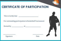 Basketball Participation Certificate: 10+ Free Downloadable with Fresh Basketball Tournament Certificate Template