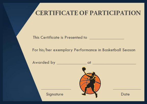 Basketball Participation Certificate: 10+ Free Downloadable within Basketball Participation Certificate Template