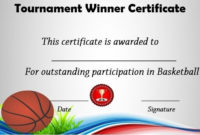 Basketball Tournament Winner Certificate | Basketball Awards inside New Basketball Tournament Certificate Templates