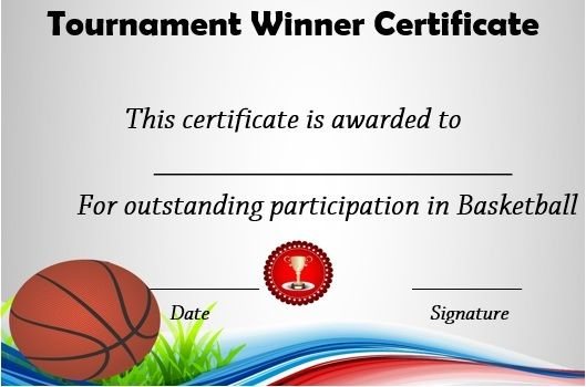 Basketball Tournament Winner Certificate | Basketball Awards regarding Basketball Tournament Certificate Template Free