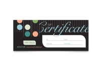 Beauty & Hair Salon Gift Certificate Template Design inside Free Printable Beauty Salon Gift Certificate Templates