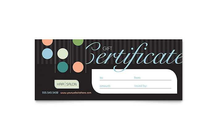 Beauty &amp;amp; Hair Salon Gift Certificate Template Design inside Free Printable Beauty Salon Gift Certificate Templates