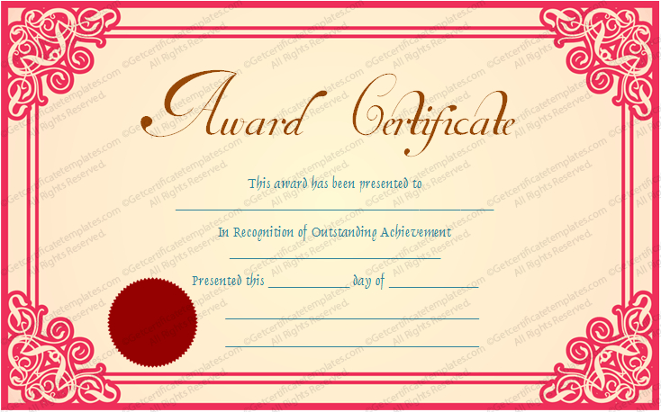 Best Achievement Award Certificate Template with Best Employee Award Certificate Templates