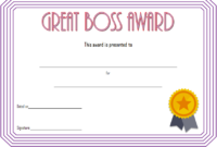 Best Boss Ever Certificate Free Printable (2Nd Design within Best Worlds Best Boss Certificate Templates Free
