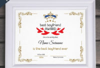 Best Boyfriend Award Editable Template Editable Best Boyfriend Award  Druckbare Beste Boyfriend Vorlage Pdf Instant Download 066-42 regarding Best Boyfriend Certificate Template