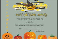 Best Costume Award Template | Certificate Templates, Cool in Halloween Costume Certificate Template
