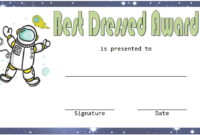 Best Dressed Award Certificate Template Free (Space Theme intended for Fresh Halloween Costume Certificates 7 Ideas Free