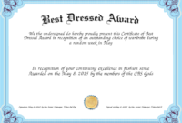 Best Dressed Award Certificates Printable | Activity Shelter pertaining to New Best Dressed Certificate Templates