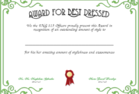 Best Dressed Award Certificates Printable | Activity Shelter regarding Best Dressed Certificate